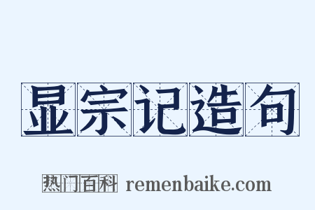 显宗记造句是什么意思的图片